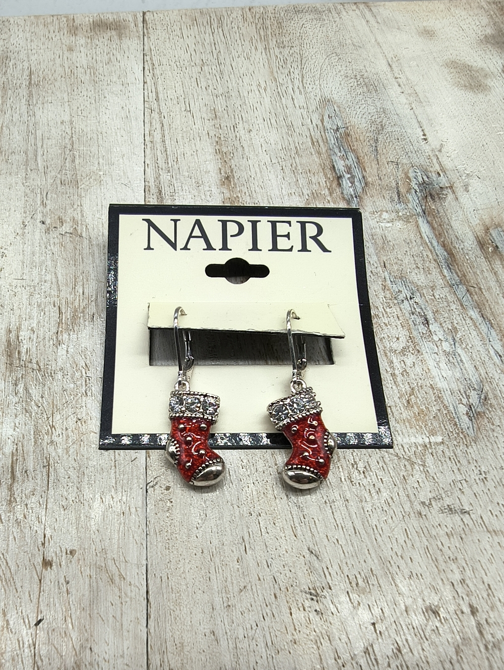 Napier Christmas Stocking Earrings